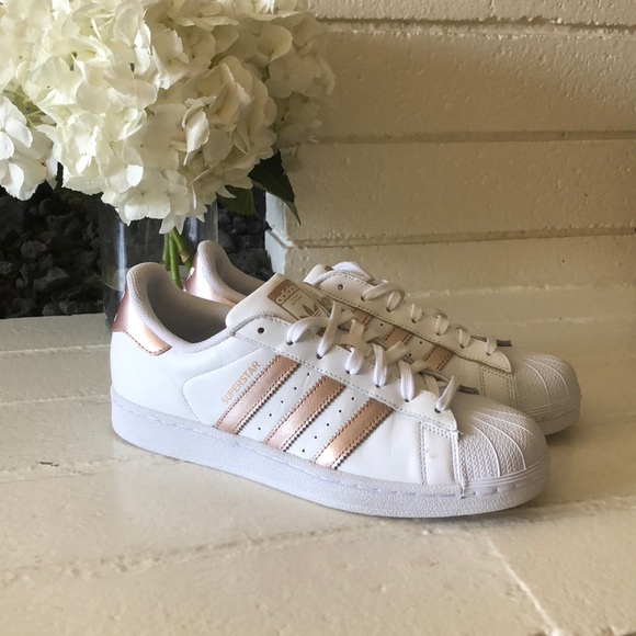 adidas superstar white and rose gold
